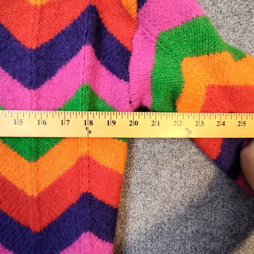 Q2 Womens Sweater Multicolor M Long Sleeve Crew Neck Pullover Chunky Knit - Picture 3 of 10